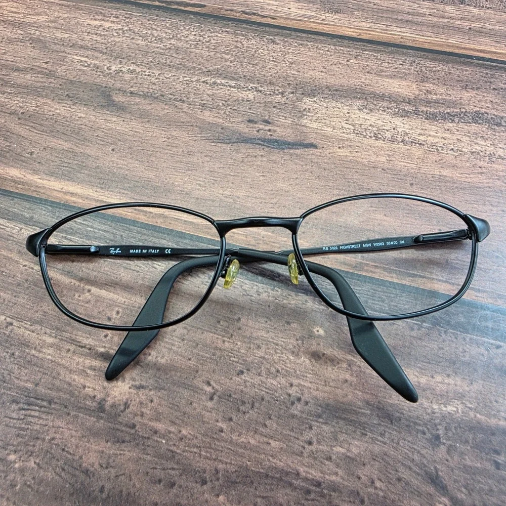 Ray-Ban Highstreet RB 3023 Black Oval Metal Eyeglasses Frames W2963 Italy